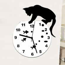 Naughty Cat in Fishbowl Wall Clock