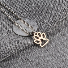 "LIVE LOVE RESCUE" Hollow Gold Paw Pendant Necklace