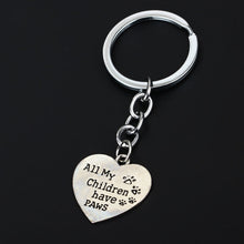 Love Heart "All My Children Have Paws" Keychain