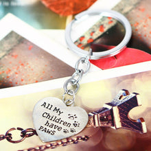Love Heart "All My Children Have Paws" Keychain