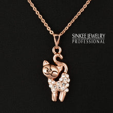 Rose Gold Plated Cubic Zircon Cat Pendant