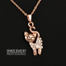 Rose Gold Plated Cubic Zircon Cat Pendant