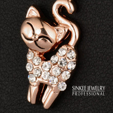 Rose Gold Plated Cubic Zircon Cat Pendant