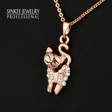 Rose Gold Plated Cubic Zircon Cat Pendant