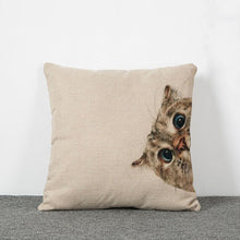 Cat Decorative Cotton / Linen Pillowcase 18x18 inches