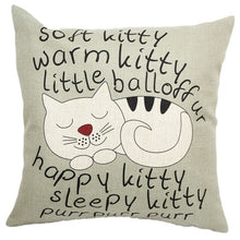 Cat Decorative Cotton / Linen Pillowcase 18x18 inches