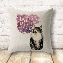 Cat Decorative Cotton / Linen Pillowcase 18x18 inches