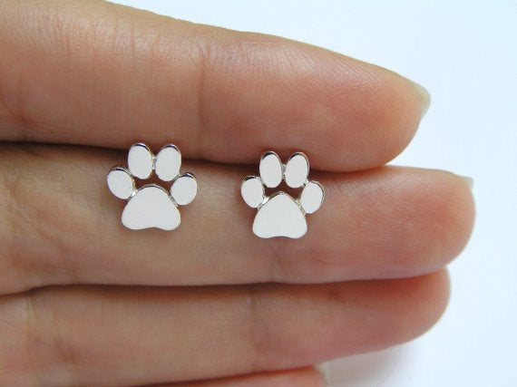 Cute Cat Paw Print Stud Earrings