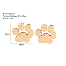 Cute Cat Paw Print Stud Earrings