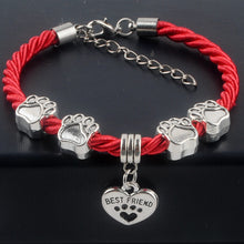 Hand-Woven Dog Paw Rope Chain Bracelets