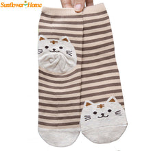 Cartoon Cat Striped Socks (1 Pair)