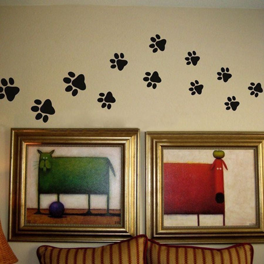 Paw Print Wall Stickers - 20 Walking Paw Prints Wall Decal