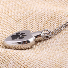 Cute Cat Footprint Heart Perfume Bottle Pendant Necklace