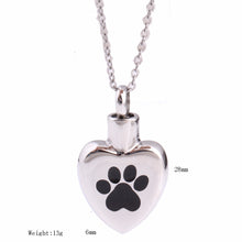Cute Cat Footprint Heart Perfume Bottle Pendant Necklace