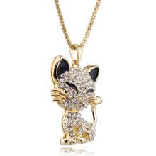 Pretty Cat Crystal Pendants Necklace