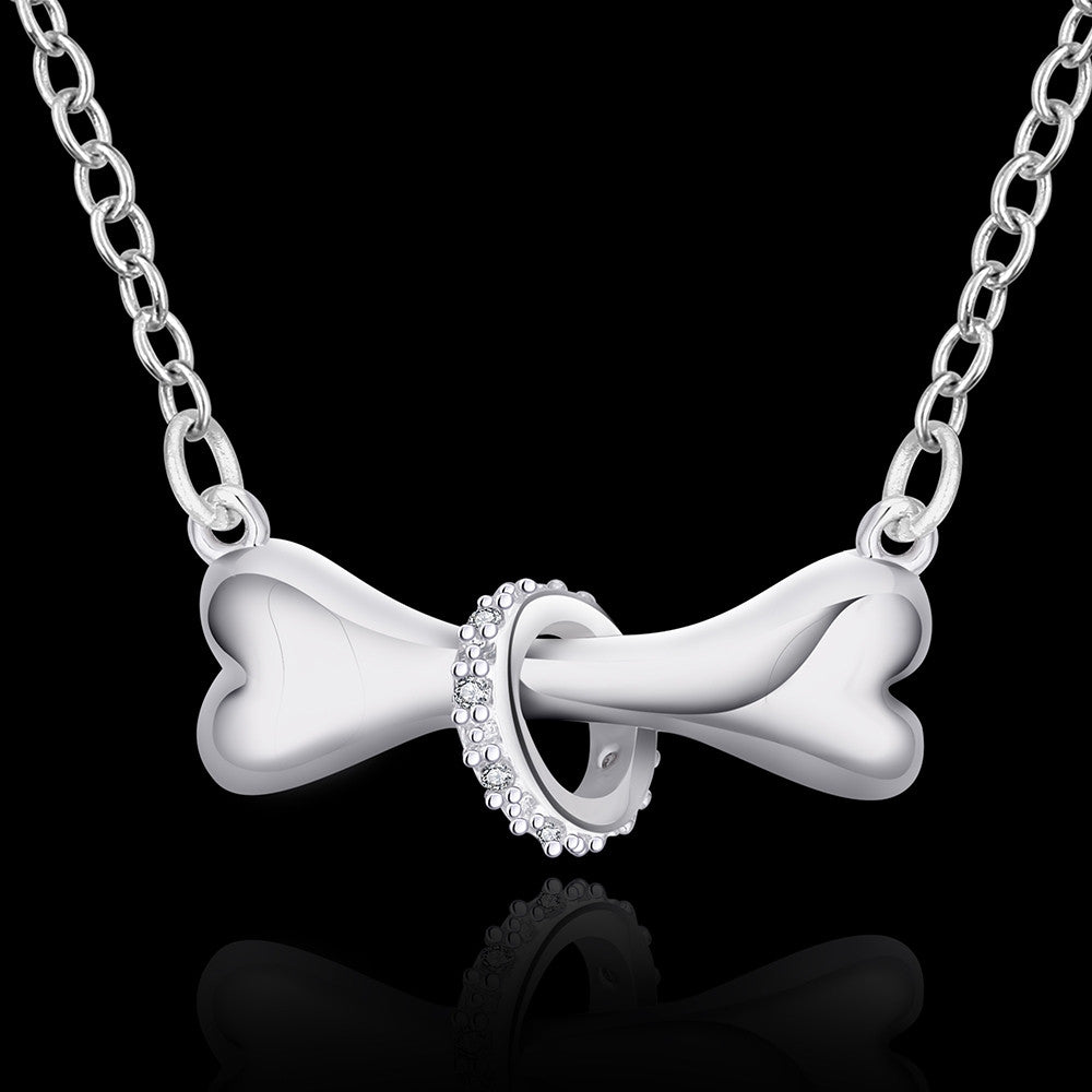 Silver Plated Dog Bone Necklace