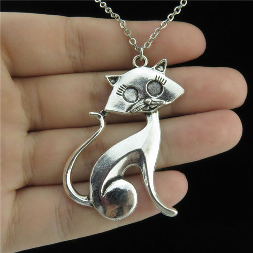 Silver Plated Alloy Cat Pendant  18