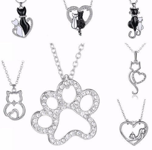 Assorted Cat Heart Necklaces Pendants