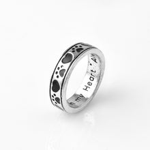 "Always by my side,Forever in my heart" Dog Pawprint Ring