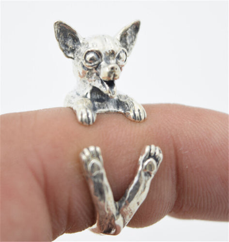Vintage Cute Chihuahua Rings
