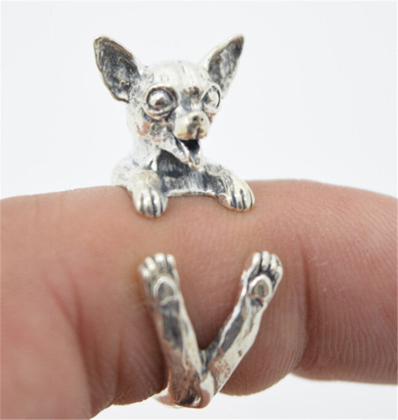 Vintage Cute Chihuahua Rings