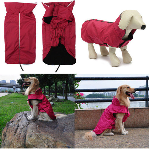 Waterproof Winter Pet Dog Puppy Lined Reflective Piping Coat Jacket