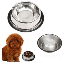 Stainless Steel Pet Dog Cat Puppy Food Water Single Bowl Feeding Dish Travel