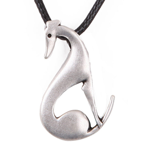 Sitting Greyhound Pendant Necklace