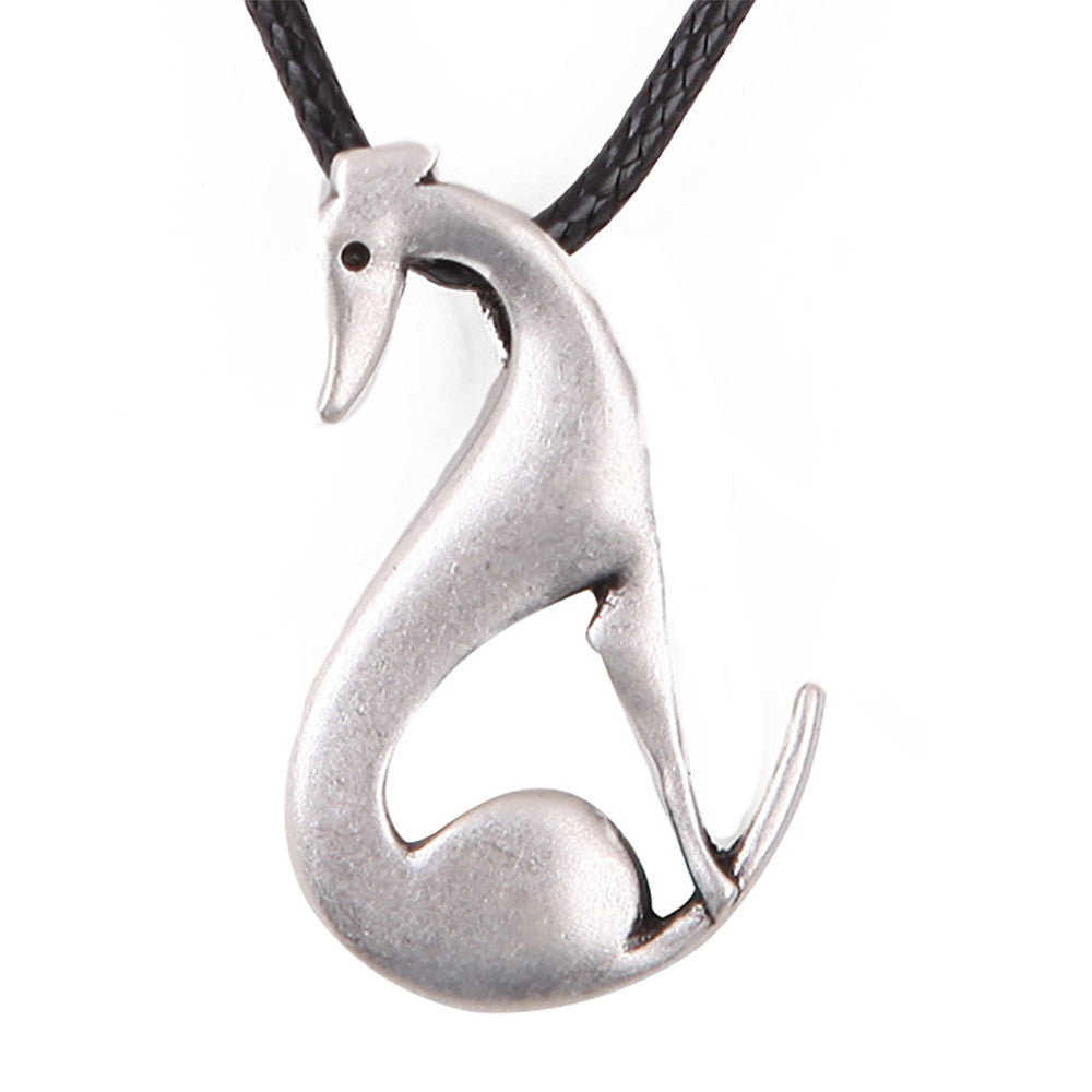 Sitting Greyhound Pendant Necklace