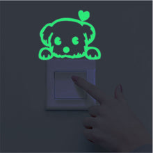 Super Bright Home Decoration Luminous DIY Funny Cute Cat Switch Sticker Glow in the Dark Living Room Fluorescent Sticker poster