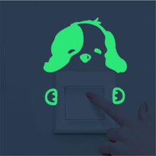 Super Bright Home Decoration Luminous DIY Funny Cute Cat Switch Sticker Glow in the Dark Living Room Fluorescent Sticker poster