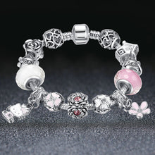 Cat Charms Bracelet with Murano Glass Beads