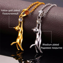 Cute Cat 18K Gold / Platinum Plated Necklace & Pendant