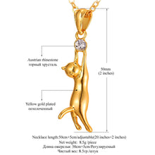 Cute Cat 18K Gold / Platinum Plated Necklace & Pendant