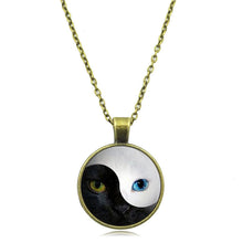 Blue Cat Eye Silver Glass Dome Round Choker Necklace