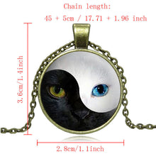 Blue Cat Eye Silver Glass Dome Round Choker Necklace