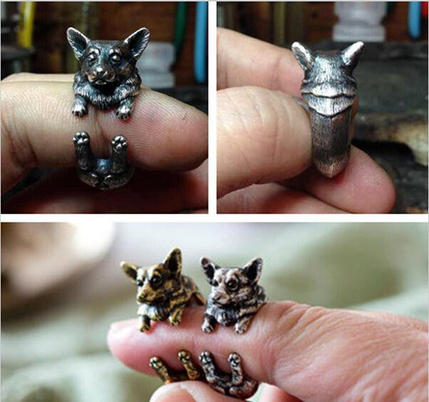 Welsh Corgi Dog Puppy Dog Wrap Ring
