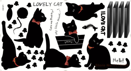 Black Cat Wall Decal Stickers