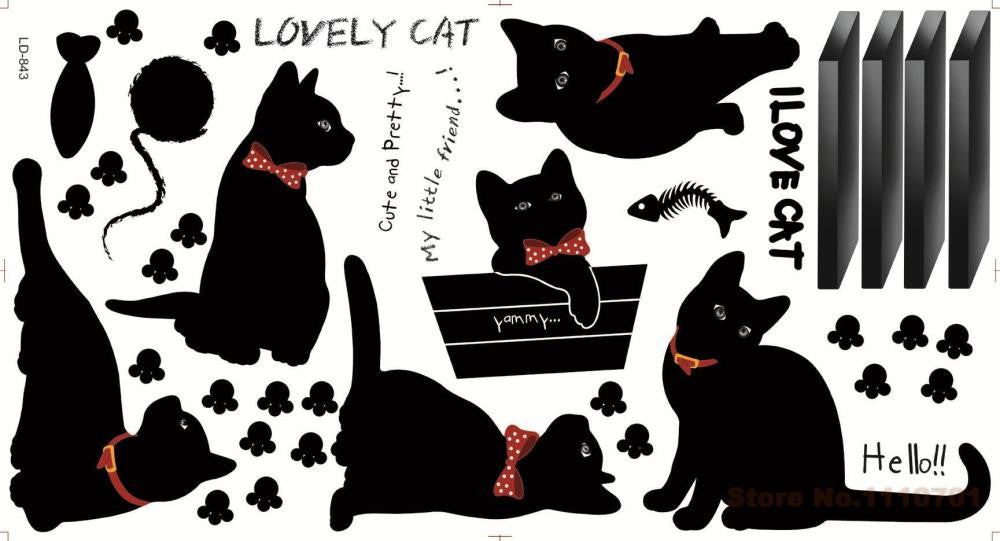 Black Cat Wall Decal Stickers