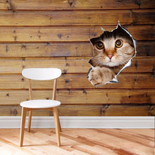 Vinyl waterproof 3D Cat in a Hole Wall Sticker