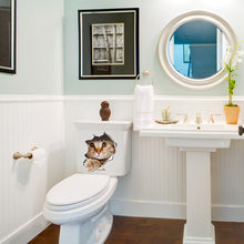 Vinyl waterproof 3D Cat in a Hole Wall Sticker