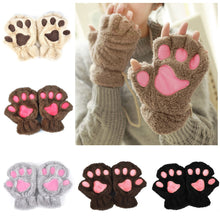 Cute Cat Paw Plush Mittens