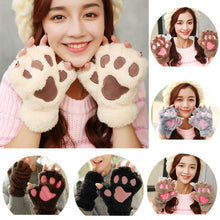Cute Cat Paw Plush Mittens