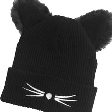 Cat Ear Crochet Braided Knitted Ski Fur Cap