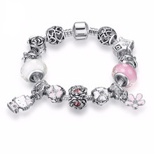 Cat Charms Bracelet with Murano Glass Beads