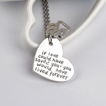 "If love could have saved you, you could have lived forever" Hollow Paw Heart Shape Pendant Necklace