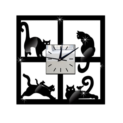 Cats in the Window Decorative Quartz Clock