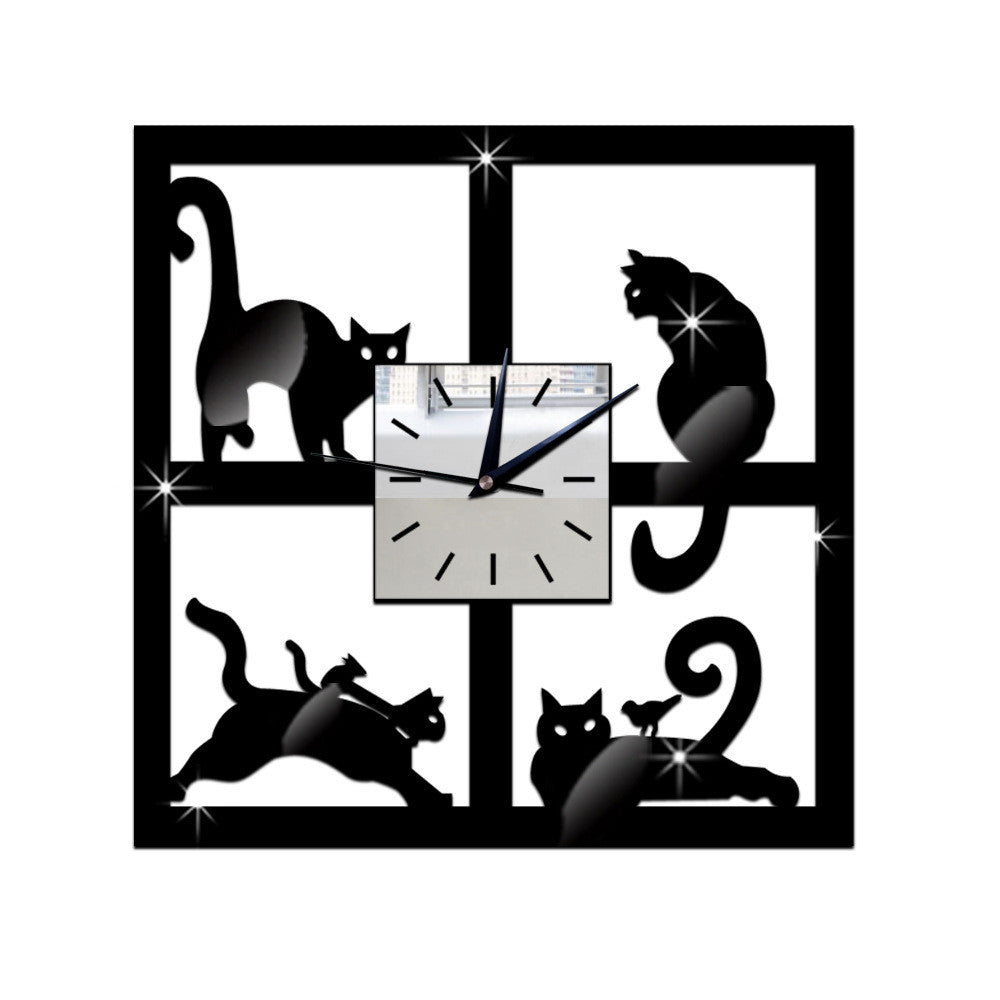 Cats in the Window Decorative Quartz Clock