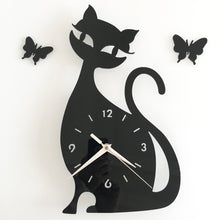 Cat and Butterflies Clock