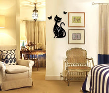 Cat and Butterflies Clock